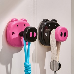Support OEM Pig Shaped Vacuum No-Drill Decorative Hanging <b>Hook</b> for Clothes Hats & Door New Cartoon Style Suction Cup <b>Hook</b> - Product Image 4