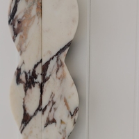 STONEKOCC 100% 1 pièce Poignée de porte ondulée de luxe en pierre naturelle, poignée de meuble en marbre sculptée à la main, décoration vintage pour la maison, tiroirs de cuisine