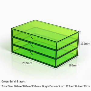 1/درج من الطبقة الأولى منظم تخزين واضح مع لون مخصص درج بلاستيكي تخزين ورقي بحجم 4 - Product Image 4