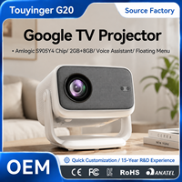 Proyector Google TV G20 con Soporte Gimbal, 850ANSI FHD 1080P, Enfoque Automático, 4K, Sistema Operativo Android, 360 °   Cine en Casa con Proyección Gratuita