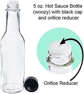 Botella de cristal vacía redonda de 3oz, 5oz, 8oz, para barbacoa, guindito, cuello, salsa caliente, con tapas de tornillo, venta al por mayor - Product Image 5