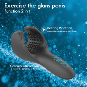 Gland Trainer Pénis Masseur Mâle Mordre Masturbateur <span class=keywords><strong>Vibrant</strong></span> Gland Vibrateur Cock Ring Sex Toys pour Hommes Retarder L'éjaculation % - Product Image 2