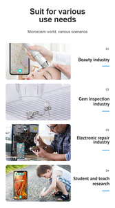 Microscope numérique sans fil 314 WiFi caméra d'inspection HD portative grossissement 50x-1000x avec support Compatible iOS/<span class=keywords><strong>Android</strong></span> - Product Image 4