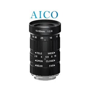 1/1 8 "formato de imagen F2.8 10mm a 50mm c montaje de iris manual enfoque 10-50mm 6mp cmount 5x zoom cctv lente varifocal para la industria