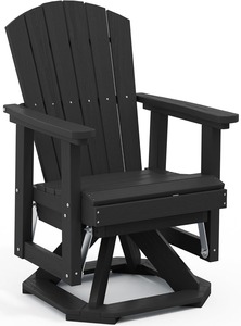 Adirondack Swivel Glider <strong>Chair</strong> HDPE Glider Set of 2 for Outdoor All-Weather Contemporary Design Hotel &amp; Park Use - Product Image 4