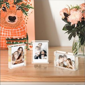 Marcos de Fotos Acrílicos Translúcidos Personalizados de Sobremesa, con Bordes de Color, Estilo Flotante - Product Image 2