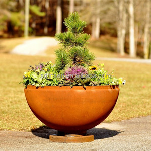 Pot de fleur en acier Corten de jardin de jardinière en métal découpé au laser personnalisé - Product Image 4