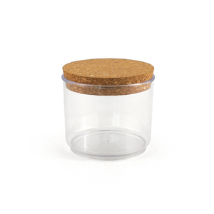 Tarro de almacenamiento de sello de comida transparente de estilo moderno de 680ml con tapa de corcho, organizador de cereales gruesos de plástico apilable - Product Image 1