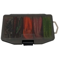Combinaison d'appâts souples de carpe transfrontalière de 57 pièces pour la pêche en lac toute matière plastique avec crochet de plomb de bobine de queue en T crochet de manivelle balle