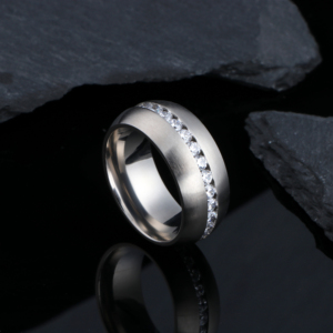 Anello in Titanio Nero da Uomo 5/6/8/10mm, Fede Nuziale per Uomo e Donna, Anelli di Fidanzamento, <span class=keywords><strong>Gioielli</strong></span> di Moda per Coppie - Product Image 4