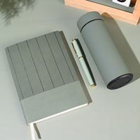 Coffret Cadeau Promotionnel de Luxe pour Hommes, Carnet et Stylo avec Flasque Thermos, Idéal pour Cadeaux d'Affaires d'Entreprise
