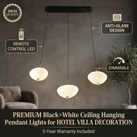 Luminaires ronds en aluminium noir et blanc à intensité variable pour chambre à coucher, restaurant, éclairage LED rond en acrylique pour salon