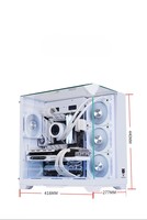 Boîtier PC personnalisé ATX Mid Tower pour jeux, boîtier gamer blanc, châssis de bureau avec panneaux en verre trempé, cabinet d'ordinateur