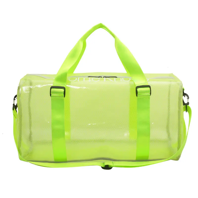 Bolsa de viagem transparente em PVC transparente para mulheres, bolsa de mão transparente para viagem e academia, bolsa portátil transparente para viagem, novidade transparente