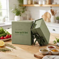 Boîte cadeau magnétique rigide pliable personnalisée en vert olive avec ruban en satin pour emballage de luxe, commandes en gros