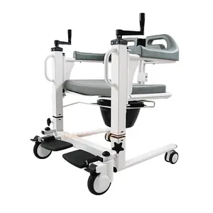 Patient Transfer Lift Chair with Commode Shower Wheelchair for Handicapped