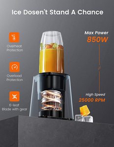 Blender professionnel <span class=keywords><strong>Silver</strong></span> <span class=keywords><strong>Crest</strong></span> 800W 2-en-1, mixeur puissant pour smoothies, <span class=keywords><strong>presse</strong></span>-agrumes, robot culinaire, approuvé CE FDA - Product Image 6