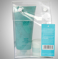 Sac d'emballage en plastique PVC pour bikini, sac cosmétique avec bouton d'alignement