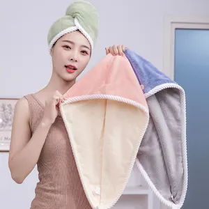 Tóc Turban khăn quấn Turban sợi nhỏ bán buôn biểu tượng tùy chỉnh đầu khăn OEM Nhà cung cấp nhanh chóng khô tóc khô Khăn