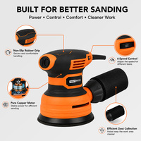 Mesin Sander Orbital Acak 125mm 5 Inci 380W Kecepatan Variabel 6000-13000RPM Sander Genggam Elektrik dengan Kantong Debu untuk Pekerjaan Kayu DIY