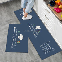Ensemble de tapis de cuisine modernes à motifs floraux, 2 pièces, extra épais, lavables, antidérapants, imperméables, avec envers en PVC, fabriqués à la machine, en mousse
