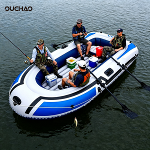 Bote de Asalto Portátil para 2/3/4 Personas <span class=keywords><strong>Kayak</strong></span> Multipersona Bote de Goma Inflable con Fondo Grueso para Deriva Pesca Ocio y Rafting - Product Image 6