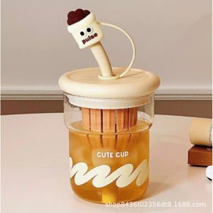 Pulse Glass Water Cup With Straw 500Ml For Tea Coffee Travel Use - Product Image 2