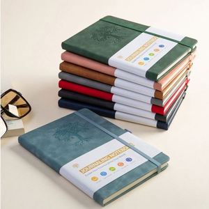 Custom Logo High-Value Tree Pattern Soft Leather Thickened Diary Business <b>Notepad</b> <b>A5</b> Gift - Product Image 1