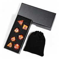 Offre Spéciale – Ensemble de dés en résine à bords tranchants pour D&D, dés polyédriques Danse du Lion Chinois pour accessoires de jeux de table TTRPG et CoC