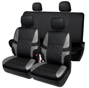 Leather Car Seat Cover 13pcs Custom Black Universal Waterproof Car Seat Cover Set