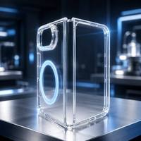Coque de téléphone portable transparente magnétique HD claire avec chargement sans fil TPU+PC pour iPhone Duo 18 Fold 18Ultra