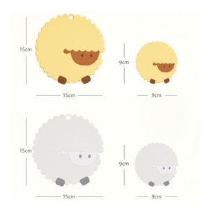 Cute Sheep Design Silicone Coasters & Bar <b>Mat</b> Food Grade Heat Resistant Non-Slip Placemats for Cups/Bowls <b>Table</b> Protection - Product Image 2