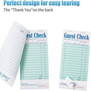 สมุด<span class=keywords><strong>เช็ค</strong></span>คู่สำหรับพนักงานเสิร์ฟ, สมุดบันทึกสำหรับพนักงานรับออเดอร์อาหารในร้านอาหาร - Product Image 4