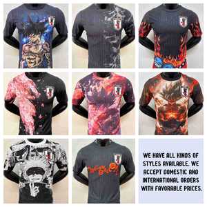 Maillot de football pour jeunes, style anime japonais, col rond, séchage rapide, tissu mélangé, personnalisable, édition spéciale, version joueur - Product Image 1