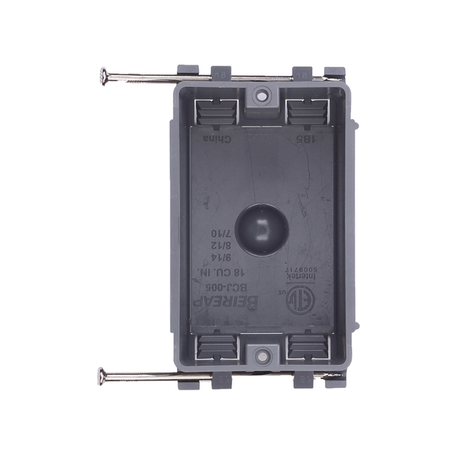 Barep 1 Gang ETL Listed New Work 18 Cubic Inch IP67 Rated Electrical Nail Switch/Outlet PVC Plastic Junction Box