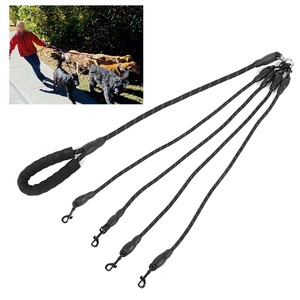 Guinzaglio per Cani in Nylon con Impugnatura Singola per Tre Cani, Corda Non Indolore per Passeggiate all'Aperto, Accessorio Solido 3 in 1 per Animali Domestici - Product Image 2