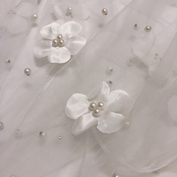 Belle douce française 3d fleur perlée Tulle dentelle tissu pour enfants jupes LT21040