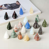 Sculptures d'arbre de Noël en agate de cristal gravées en gros pour la décoration intérieure, style vintage, toutes occasions