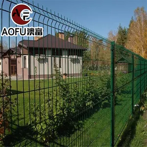 Paneles de valla de malla de alambre soldado de PVC verde Anping 3D Curvy Triangle Bends Pvc Coated Garden Farm Fence
