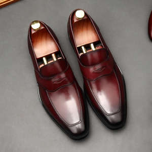 รองเท้าผู้ชายแบบสวมหัวแหลมสำหรับธุรกิจและลำลอง รุ่นใหม่ งานแฮนด์เมด คุณภาพสูง น้ำหนักเบา กันลื่น - Product Image 1