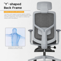 Chaise de bureau pivotante ergonomique haut de gamme à dossier haut, en maille, entièrement réglable, en matériaux écologiques, pour l'école