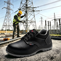 Chaussures de sécurité isolantes électriques 6KV, coupe basse, embout composite en fibre de verre, cuir de vachette embossé, bottes en PU, unisexe pour électricien