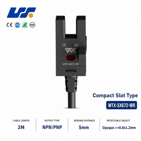 Sensor Optik Fotoelektrik Bentuk-U 4-Kawat NPN PNP NO.NC Bersertifikasi CE RoHS WTX--SX672-WR Lebar Slot 5mm 5-24V DC