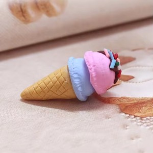Venta caliente Linda forma de helado Multi colores Pretty Mini Food 3D Kawaii Polymer Clay Charms para decoración artesanal DIY Beads - Product Image 6