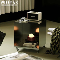 Meubles WISEMAX, meubles de salon modernes haut de gamme, table d'appoint en acier inoxydable avec rangement amovible, armoire d'appoint pour canapé, pour la maison
