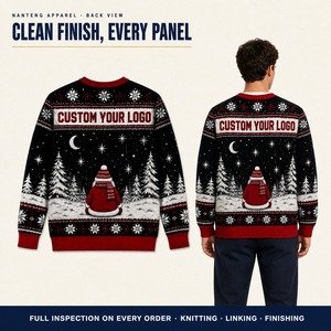 Maglione Natalizio da Uomo Nanteng Personalizzato, 100% Acrilico, Motivo Jacquard, Collo a Costine, Maniche Lunghe - Product Image 2