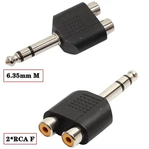 Adaptador de Audio de 6.35mm 1/2, 3051, Doble AV, Dos Orificios RCA, Macho 3.5/RCA, Hembra 2x6.35mm, para Amplificador, Altavoz, Micrófono - Product Image 5