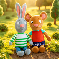 Nouvelle Peluche Animal de la Forêt Lapin Cochon Ours Brun Figurine Décoration Canapé Oreiller Imperméable Portable Cadeau d'Anniversaire