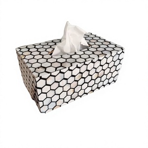 Porte-serviettes rectangulaire avec incrustation de nacre, logo personnalisé, classique, multi-usages, élégant, fait main, pour bureau, taille personnalisée, ZH TRADERS - Product Image 1