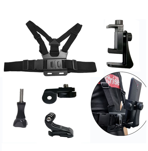 Adjustable Harness Chest Strap Phone Head Strap Belt for GoPro Hero 9 8 7 5 Black Xiaomi Yi 4K Sjcam Sj4000 Insta 360 Accessory